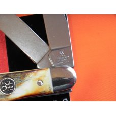 Vintage J A Henckels 3 Blade Stockman Pocket Knife (HK-3-S) w Stag Handles -NOS Vintage J A Henckels 3 Blade Stockman Pocket Knife (HK-3-S) w Stag Handles -NOS