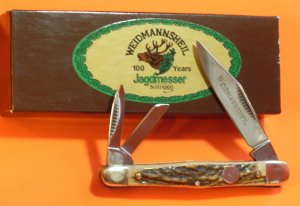 Weidmannsheil 3 Blade Whittler with Great Presentation Stag Handles NOS - NM/M - Low production run!