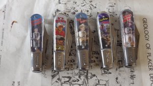 Novelty Knife Cowboy Movie Hero 5 piece cllection
