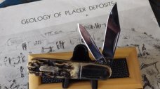 Case XX USA 1999 Pocket Worn Red Bone 61549L SS Copperlock Knife 12-31-99 Shield - SFO - NIB