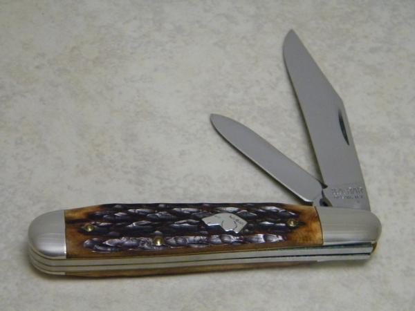 Ka-Bar Olean N.Y. Bone Dog Head Shield Large English Jack Knife c.1980's Ka-Bar Olean N.Y. Bone Dog Head Shield Large English Jack Knife c.1980's