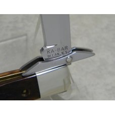 Ka-Bar Olean N.Y. Bone Dog Head Shield Swing Guard Lockback Knife c.1980's Ka-Bar Olean N.Y. Bone Dog Head Shield Swing Guard Lockback Knife c.1980's