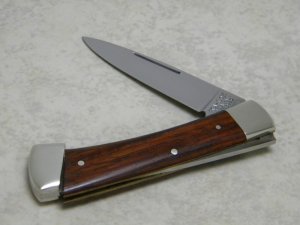 Ka-Bar KA-LOK Stainless 2227 Japan Wood Bolster Lock Locking Blade Knife c.1966-1982