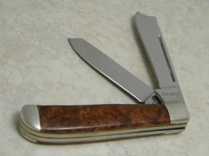 Ka-Bar Union Cut. Co. Briar Root OHO89 Mini One Arm Razor Trapper Knife c.1989