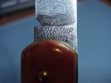 Vintage Tan Colonial Shur Snap Fatjack switchblade knife Vintage Tan Colonial Shur Snap Fatjack switchblade knife