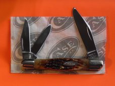 Case xx 1979 (1 dot) 3 Blade Whittler (MDL #6383) Knife w Chestnut Brown Jigged Bone Handles -NOS Case xx 1979 (1 dot) 3 Blade Whittler (MDL #6383) Knife w Chestnut Brown Jigged Bone Handles -NOS