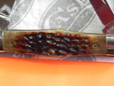 Case xx 1979 (1 dot) 3 Blade Whittler (MDL #6383) Knife w Chestnut Brown Jigged Bone Handles -NOS Case xx 1979 (1 dot) 3 Blade Whittler (MDL #6383) Knife w Chestnut Brown Jigged Bone Handles -NOS