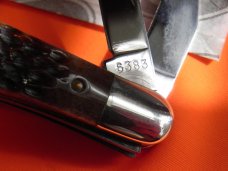 Case xx 1979 (1 dot) 3 Blade Whittler (MDL #6383) Knife w Chestnut Brown Jigged Bone Handles -NOS Case xx 1979 (1 dot) 3 Blade Whittler (MDL #6383) Knife w Chestnut Brown Jigged Bone Handles -NOS