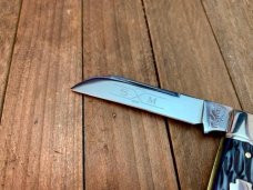 Case XX Stainless USA 3 Dot (1977) Stag 52087 SSP Blue Scroll Stockman Knife - Mint Case XX Stainless USA 3 Dot (1977) Stag 52087 SSP Blue Scroll Stockman Knife - Mint
