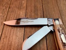 Schatt and Morgan Carved Peach Bone Large Stockman, From the 11th Anniversary Series Schatt and Morgan Carved Peach Bone Large Stockman, From the 11th Anniversary Series