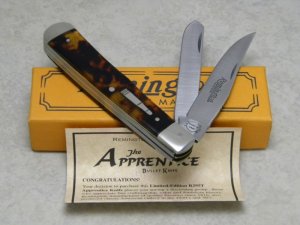 Remington UMC USA 2002 Imit. Tortoise Shell R295T Bullet The Apprentice Trapper Knife in Box