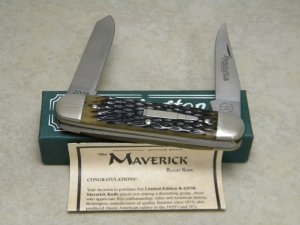 Remington Bullet 2005 Green Bone R4353B Maverick Knife in Box
