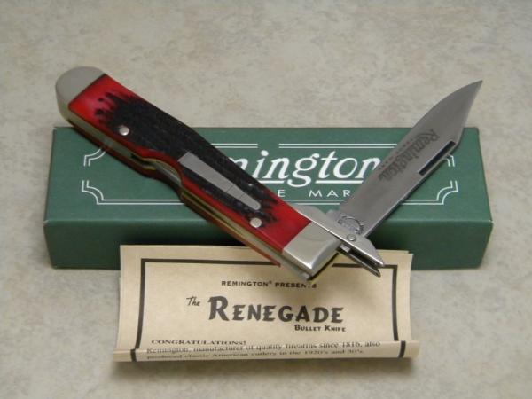 Remington USA 2007 Red Bone R1373 Bullet Swing Guard Lockback Knife in Box Remington USA 2007 Red Bone R1373 Bullet Swing Guard Lockback Knife in Box