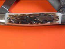 2nd Gen Bulldog Brand "Quarter Horseman" Stockman Knife w/ Great Stag Handles & Frost Blade Etch 2nd Gen Bulldog Brand "Quarter Horseman" Stockman Knife w/ Great Stag Handles & Frost Blade Etch