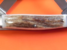2nd Gen Bulldog Brand "Quarter Horseman" Stockman Knife w/ Great Stag Handles & Frost Blade Etch 2nd Gen Bulldog Brand "Quarter Horseman" Stockman Knife w/ Great Stag Handles & Frost Blade Etch