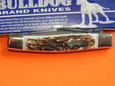 2nd Gen Bulldog Brand "Quarter Horseman" Stockman Knife w/ Great Stag Handles & Frost Blade Etch 2nd Gen Bulldog Brand "Quarter Horseman" Stockman Knife w/ Great Stag Handles & Frost Blade Etch