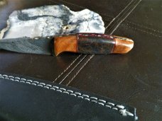 7" Damascus Knife with Custom Handle of Spider Man Jasper- By Lee Richardson 7" Damascus Knife with Custom Handle of Spider Man Jasper- By Lee Richardson