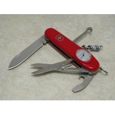 Victorinox Switzerland Stainless Rostfrei Red Time Keeper Officier Suisse Swiss Army Knife - NIB