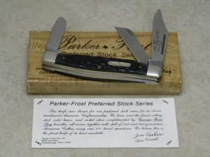 Parker-Frost USA 1978-2 (Schrade USA) Preferred Stock Series Green Bone Stockman Knife in Box