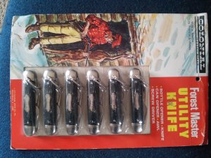 Colonial Forrest Master Utility Knife Point of Sale Display Card 6 Knives!