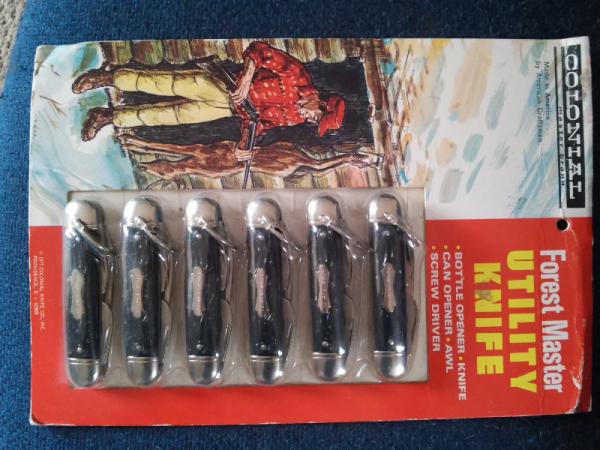 Colonial Forrest Master Utility Knife Point of Sale Display Card 6 Knives! Colonial Forrest Master Utility Knife Point of Sale Display Card 6 Knives!