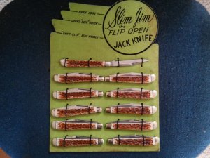 Colonial Slim Jim Point of Sale Display Card 11 Knives!
