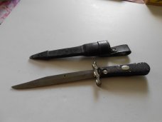 Vintage Folding swing guard Bowie Knife-Frenzel Nixdorf With Original Scabbard.