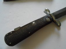 Vintage Folding swing guard Bowie Knife-Frenzel Nixdorf With Original Scabbard.