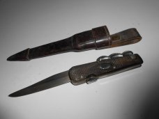 Vintage Folding swing guard Bowie Knife-Frenzel Nixdorf With Original Scabbard.