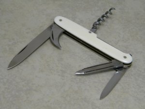 Vintage Wester & Butz Solingen Genuine Ivory 4 Blade Pen with Corkscrew Knife c.1832-1966