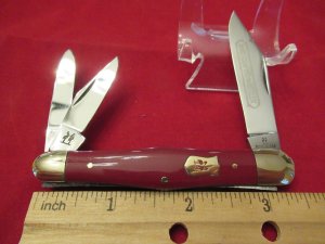 Kissing Crane Red Handle Swell Center Whittler Pattern # 2730 XIII