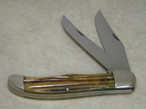 Queen Steel #39 Winterbottom Bone Folding Hunter Knife - "Q Steel" Tang Stamp - No Etch - 1950's