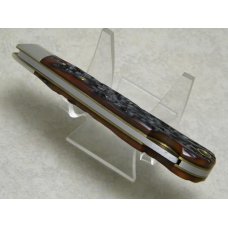 Remington UMC USA 1999 Genuine Bone R1303 Damascus Silver Bullet Lockback Knife in Box