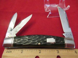 Schatt & Morgan Series VI  1996 Dark Green Bone Handles Congress Whittler Pattern#043431
