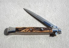 NEW OLD STOCK PICKLOCK 11" ITALIAN STILETTO GENUINE STAG SOLID NICKEL-SILVER BOLSTERS