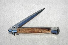 NEW OLD STOCK PICKLOCK 11" ITALIAN STILETTO GENUINE STAG SOLID NICKEL-SILVER BOLSTERS