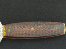 Early Case Fixed Blade 62-5 Pattern with Beautiful Green Bone Handles and Original Sheath