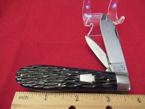 Schatt & Morgan Series VII Dark Blue Jigged Bone Tear Drop Jack Pattern # 042206