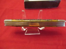 Schatt & Morgan Reverse Gunstock Goldenroot Jigged Bone Handles Pattern # 043150GR