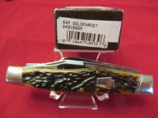 Schatt & Morgan Reverse Gunstock Goldenroot Jigged Bone Handles Pattern # 043150GR