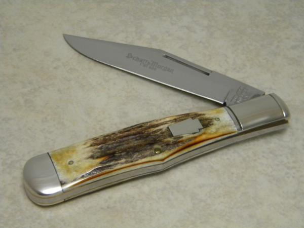 Schatt & Morgan Titusville PA. 2005 Stag 031302 Coke Bottle Folding Hunter Knife Schatt & Morgan Titusville PA. 2005 Stag 031302 Coke Bottle Folding Hunter Knife