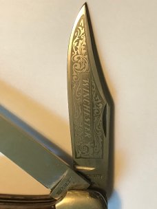 vintage 1970s WINCHESTER Solingen Germany etched blade folding hunter unused uncarried unsharpened vintage 1970s WINCHESTER Solingen Germany etched blade folding hunter unused uncarried unsharpened