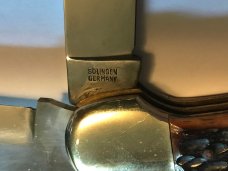 vintage 1970s WINCHESTER Solingen Germany etched blade folding hunter unused uncarried unsharpened vintage 1970s WINCHESTER Solingen Germany etched blade folding hunter unused uncarried unsharpened
