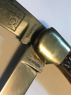 vintage 1970s WINCHESTER Solingen Germany etched blade folding hunter unused uncarried unsharpened vintage 1970s WINCHESTER Solingen Germany etched blade folding hunter unused uncarried unsharpened