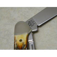 Case MM USA 2000 Stag 53132 SS Millennium Butterbean Mini Gunboat Canoe Knife Case MM USA 2000 Stag 53132 SS Millennium Butterbean Mini Gunboat Canoe Knife