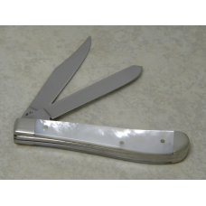 Case MM USA 2000 Pearl 82048 SS Millennium Slimline Trapper Farmers Jack Knife Case MM USA 2000 Pearl 82048 SS Millennium Slimline Trapper Farmers Jack Knife