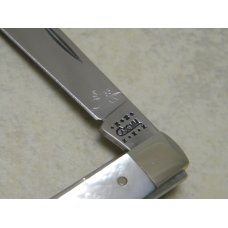 Case MM USA 2000 Pearl 82048 SS Millennium Slimline Trapper Farmers Jack Knife Case MM USA 2000 Pearl 82048 SS Millennium Slimline Trapper Farmers Jack Knife