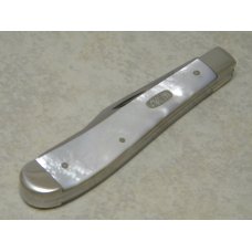 Case MM USA 2000 Pearl 82048 SS Millennium Slimline Trapper Farmers Jack Knife Case MM USA 2000 Pearl 82048 SS Millennium Slimline Trapper Farmers Jack Knife