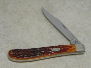 Case MM USA 2000 Chestnut Bone 61048 SS Millennium Slimline Trapper Farmers Jack Knife