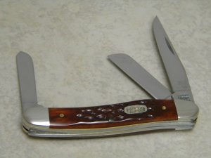 Case MM USA 2000 Chestnut Bone 6318 SS Millennium Serpentine Stockman Knife